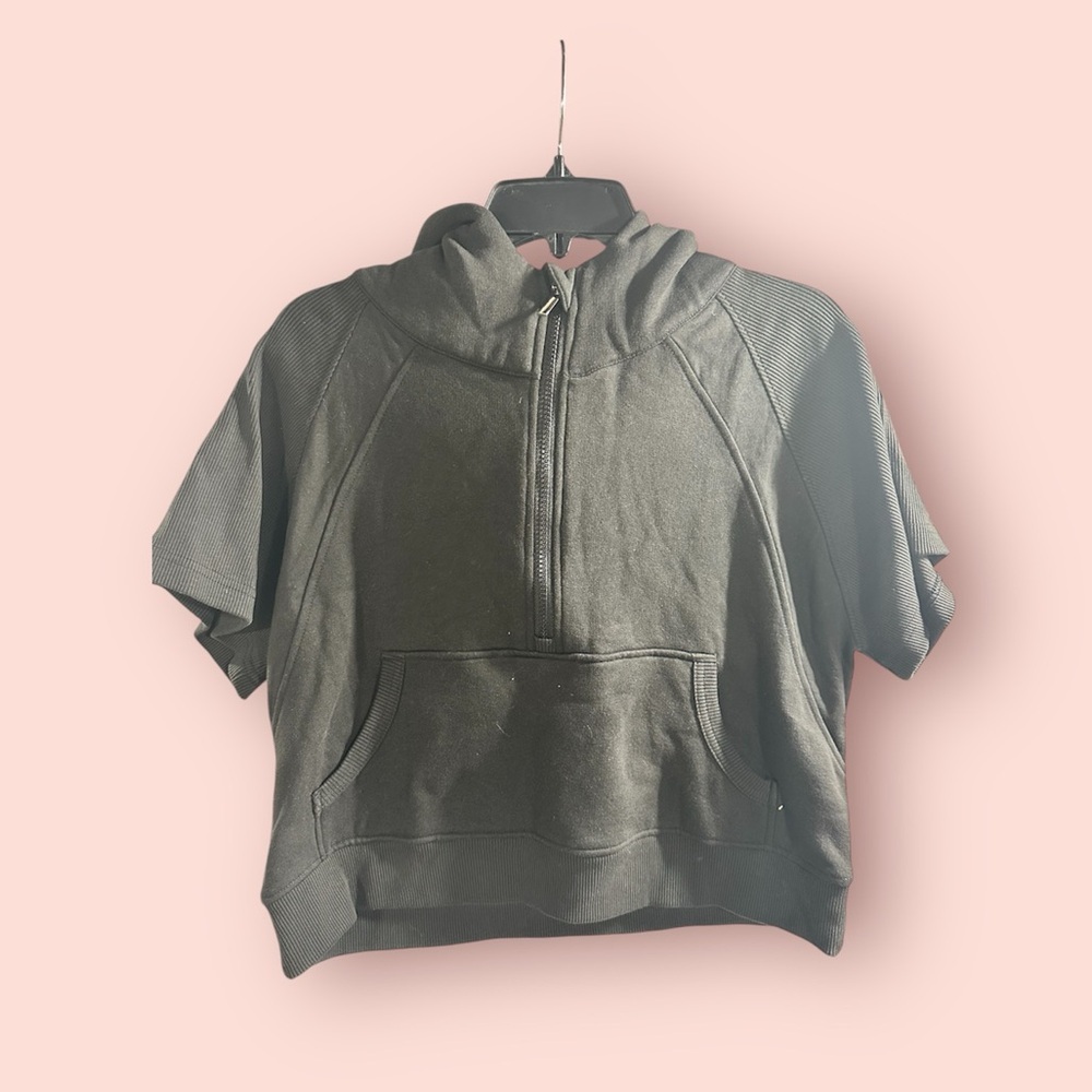 Anna & Ava Active OS Scuba Short Sleeve‎ Jacket Quarter Zip Black